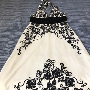 Black and white halter dress